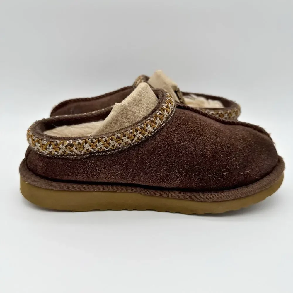 UGG Kids Tasman II Slippers US 1 EU 31 Brown Suede Slip On GUC